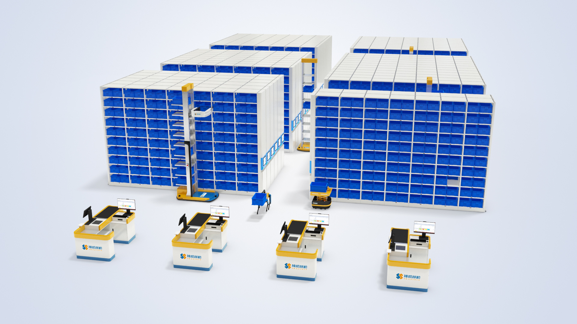 AI自動化貨架倉儲系統3D動畫製作